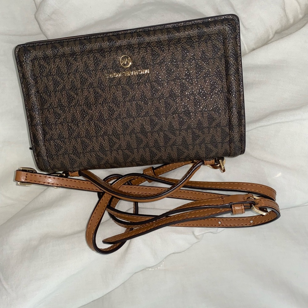Brown Michael kors cross body purse